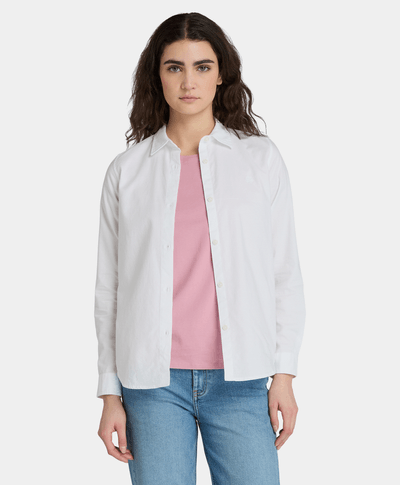Camisa Oxford Regular Fit Para Mujer, Blanco