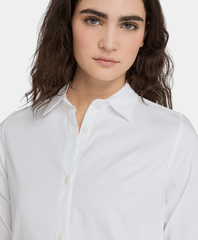 Camisa Oxford Regular Fit Para Mujer, Blanco