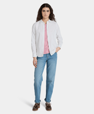 Camisa Oxford Regular Fit Para Mujer, Blanco