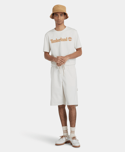 Playera Regular Fit Con Logo Lineal Para Hombre, Beige