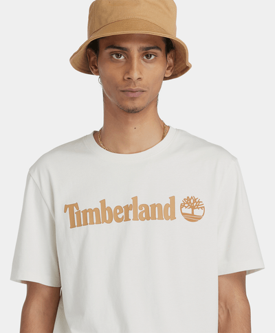 Playera Regular Fit Con Logo Lineal Para Hombre, Beige