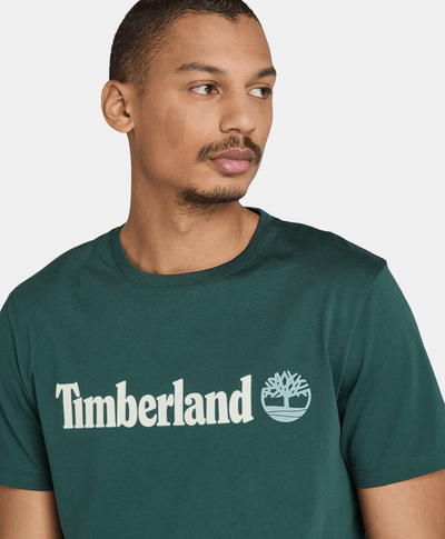 Playera Regular Fit Con Logo Lineal Para Hombre, Verde