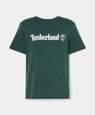 Playera Regular Fit Con Logo Lineal Para Hombre, Verde