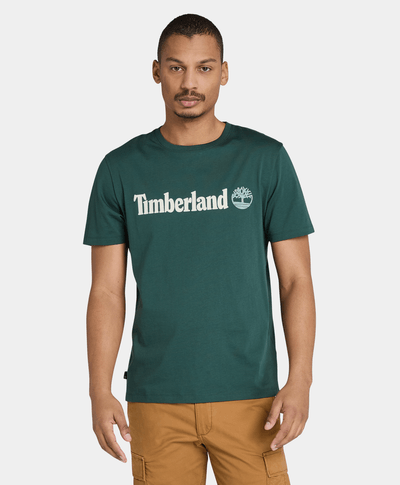 Playera Regular Fit Con Logo Lineal Para Hombre, Verde