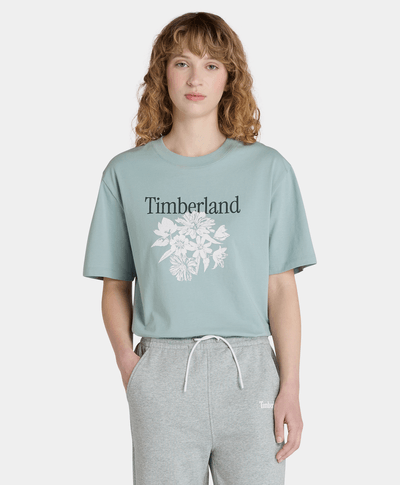 Playera Regular Fit Grafico Para Mujer, Azul