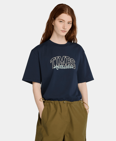 Playera Relaxed Fit Con Grafico Para Mujer, Azul