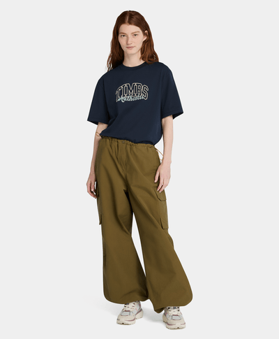 Playera Relaxed Fit Con Grafico Para Mujer, Azul