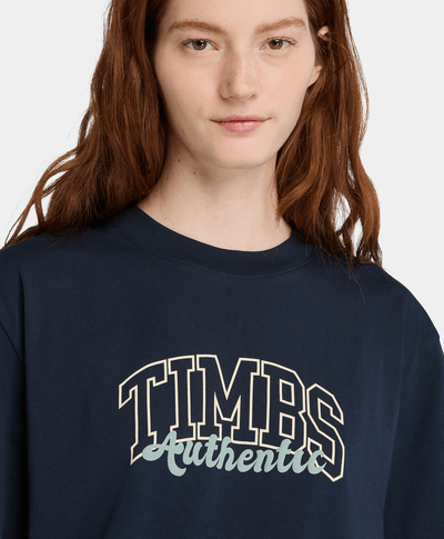 Playera Relaxed Fit Con Grafico Para Mujer, Azul