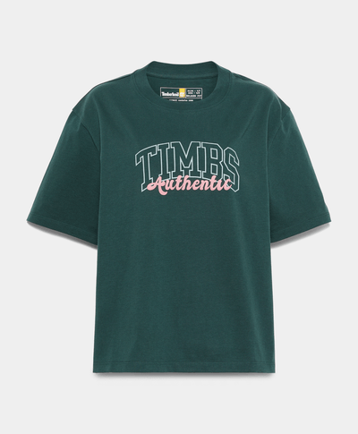 Playera Relaxed Fit Con Grafico Para Mujer, Verde