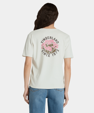 Playera Timberfresh Regular Fit Grafico Floral Trasero Para Mujer, Beige