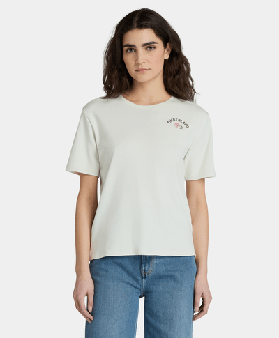 Playera Timberfresh Regular Fit Grafico Floral Trasero Para Mujer, Beige