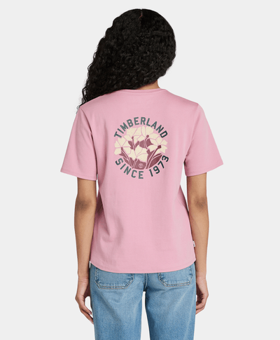 Playera Timberfresh Regular Fit Grafico Floral Trasero Para Mujer, Rosa