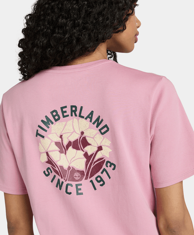 Playera Timberfresh Regular Fit Grafico Floral Trasero Para Mujer, Rosa