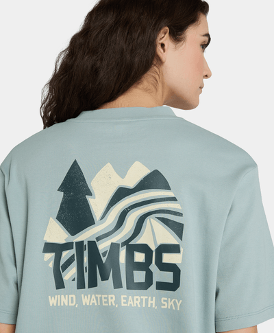 Playera Timberfresh Relaxed Fit Grafico Trasero Para Mujer, Azul