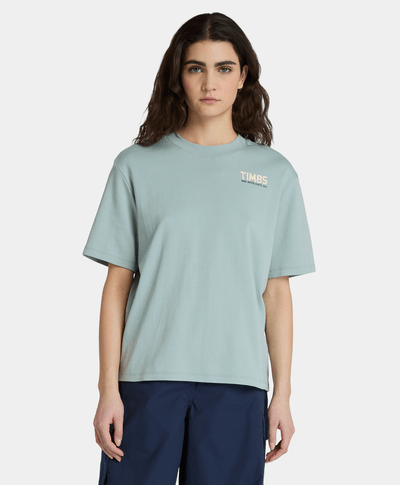 Playera Timberfresh Relaxed Fit Grafico Trasero Para Mujer, Azul