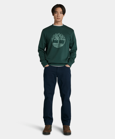 Sudadera Brushback Logo Regular Fit Para Hombre, Verde