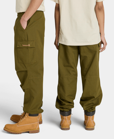 Pantalón Cargo De Canvas Relaxed Fit Unisex, Verde