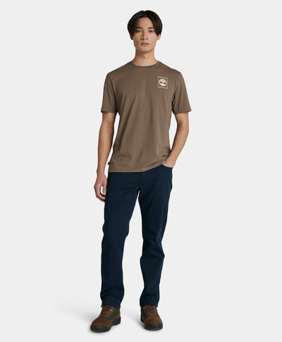 Playera Con Estampado Trasero Regular Fit Para Hombre, Café