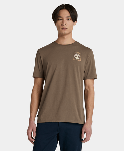 Playera Con Estampado Trasero Regular Fit Para Hombre, Café