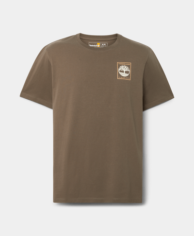 Playera Con Estampado Trasero Regular Fit Para Hombre, Café