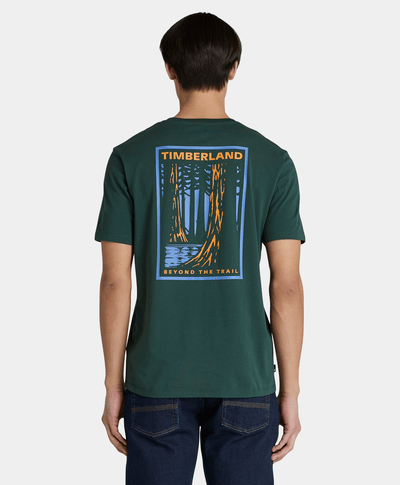 Playera Con Estampado Trasero Regular Fit Para Hombre, Verde