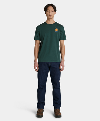 Playera Con Estampado Trasero Regular Fit Para Hombre, Verde