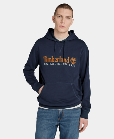 Sudadera - Hoodie Regular Fit Logo Bordado Para Hombre, Azul