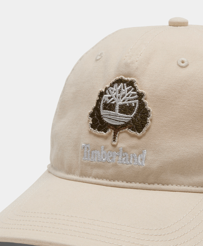 Gorra Con Logo de Árbol Bordado, Blanco