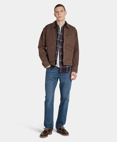 Camisa De Franela A Cuadros Regular Fit Para Hombre, Vino