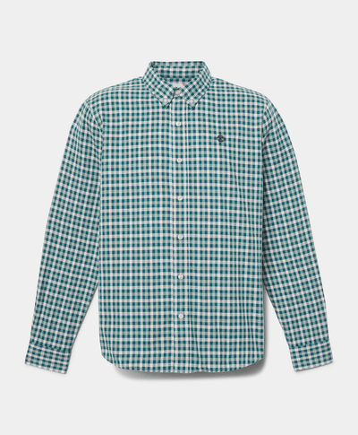 Camisa Gingham Slim Fit Para Hombre, Azul