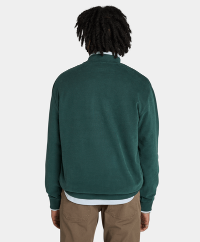 Sudadera Authentic Fit Con Insignia De Piel Para Hombre, Verde