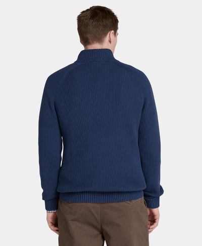 Suéter Texturizado Wr Regular Fit Con Cierre De 1/4 Para Hombre, Azul