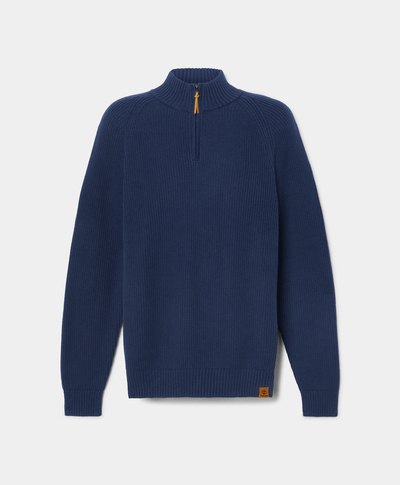 Suéter Texturizado Wr Regular Fit Con Cierre De 1/4 Para Hombre, Azul