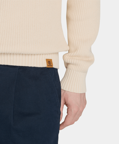 Suéter Texturizado Wr Regular Fit Con Cierre De 1/4 Para Hombre, Beige