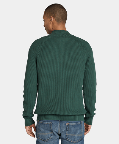 Suéter Texturizado Wr Regular Fit Con Cierre De 1/4 Para Hombre, Verde