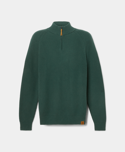 Suéter Texturizado Wr Regular Fit Con Cierre De 1/4 Para Hombre, Verde