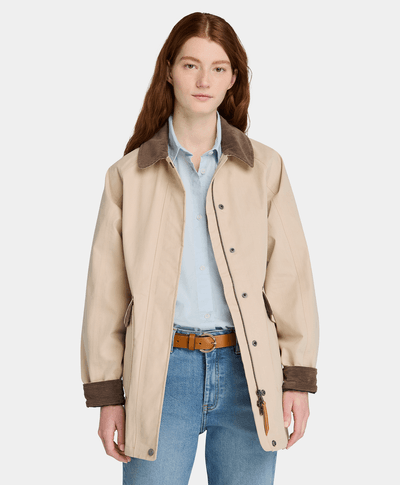 Abrigo Barn Impermeable Waterproof Para Mujer, Beige