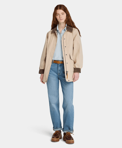 Abrigo Barn Impermeable Waterproof Para Mujer, Beige