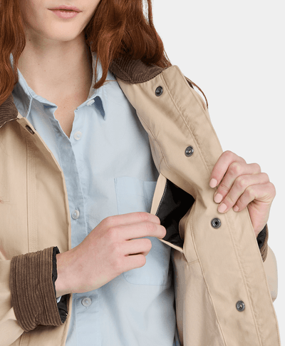 Abrigo Barn Impermeable Waterproof Para Mujer, Beige