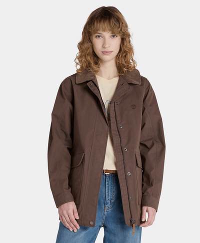 Abrigo Barn Impermeable Waterproof Para Mujer, Café