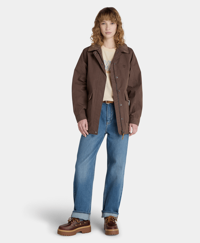 Abrigo Barn Impermeable Waterproof Para Mujer, Café