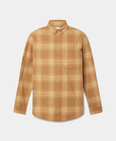 Camisa De Franela A Cuadros Regular Fit Para Hombre, Amarillo