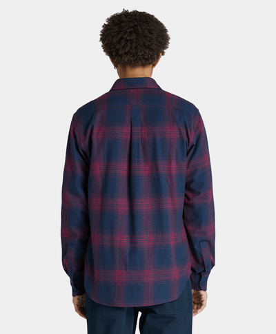 Camisa De Franela A Cuadros Regular Fit Para Hombre, Azul