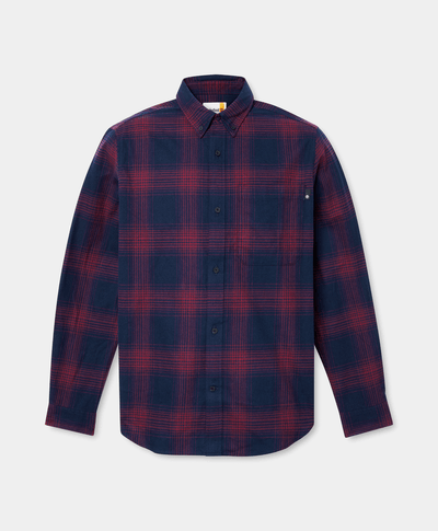 Camisa De Franela A Cuadros Regular Fit Para Hombre, Azul