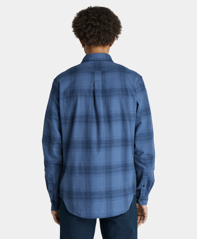 Camisa De Franela A Cuadros Regular Fit Para Hombre, Azul