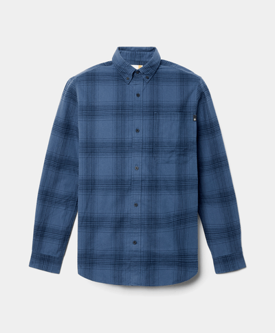 Camisa De Franela A Cuadros Regular Fit Para Hombre, Azul