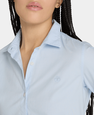 Camisa Oxford Regular Fit Para Mujer, Azul