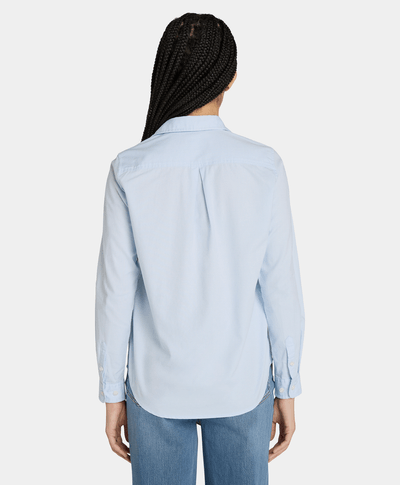 Camisa Oxford Regular Fit Para Mujer, Azul