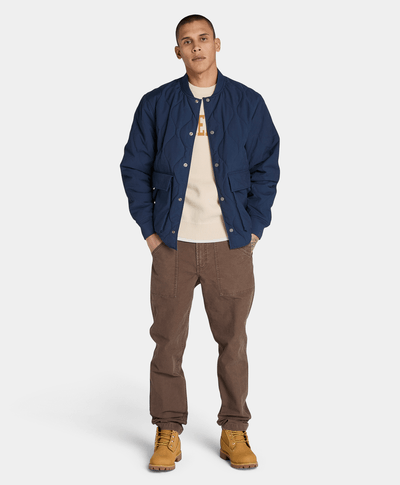 Chamarra Acolchada Repelente al agua Relaxed Fit Hombre, Azul