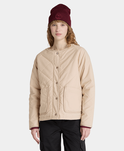 Chamarra Acolchada DWR: Repelente al Agua Relaxed Fit Para Mujer, Beige